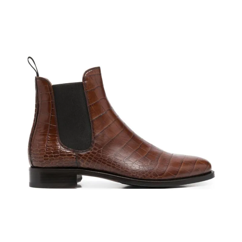 SCAROSSO Giancarlo Crocodile-embossed Boots-1