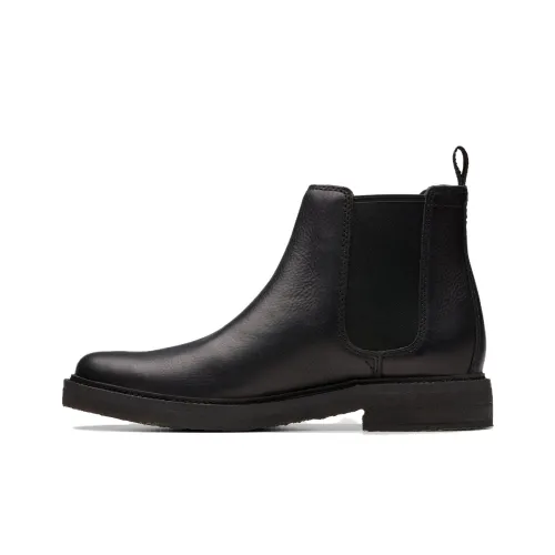 Clarks Short Chelsea Boots Men's Black
