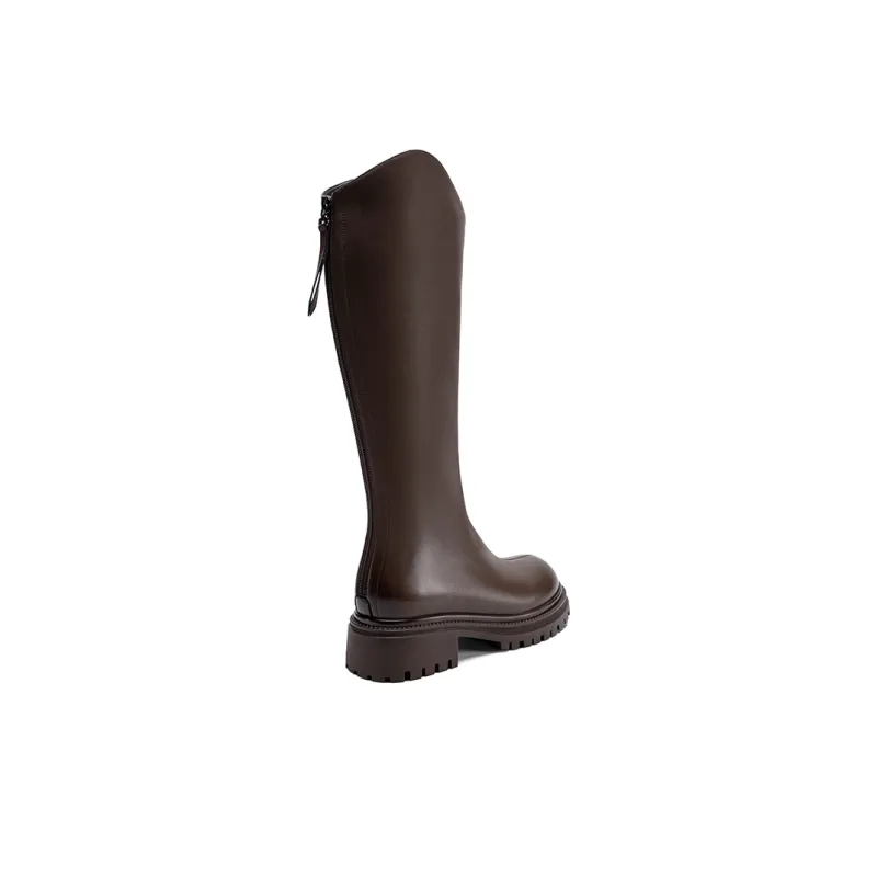ZHR Knee high Boots Women's Black/Milk Tea/Brown-16