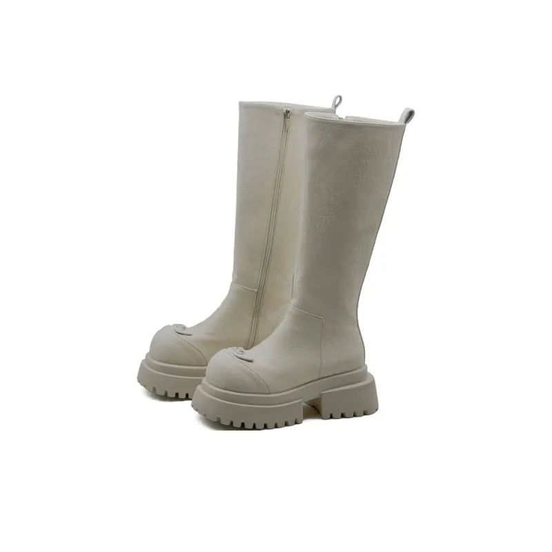 Little Sue Niche Design Trendy Versatile British Style Letter Hot Girl Slimming Knight Boots Knee-high Boots Women's-7