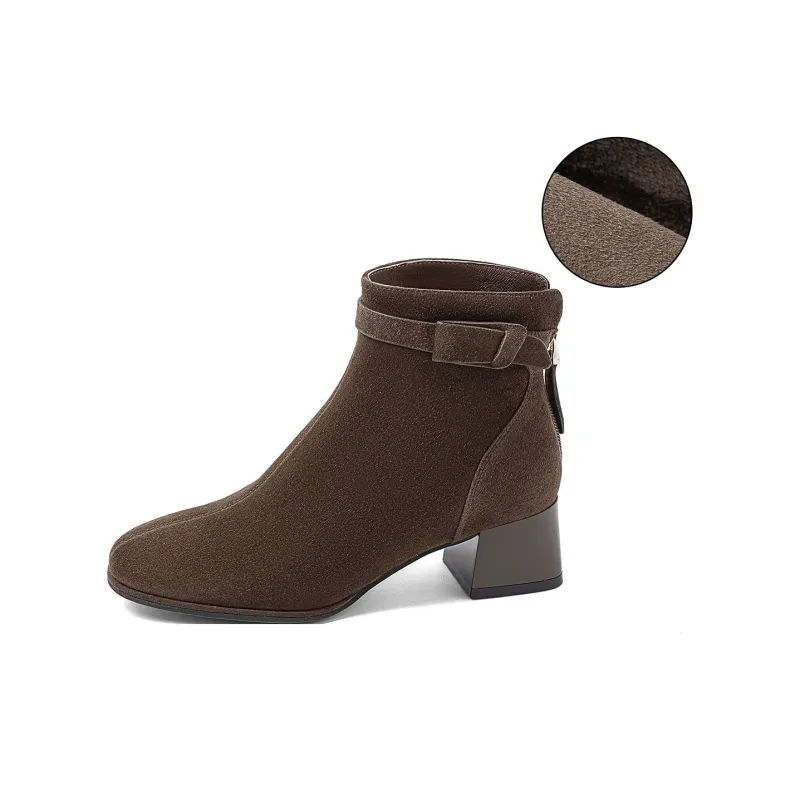 COMELY Ankle Boots Women's Dark Brown/Black/Ecru-5