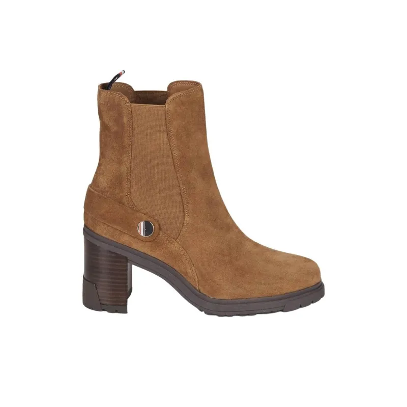 Tommy Hilfiger Crew Chelsea Boots 8cm Women's Brown-1