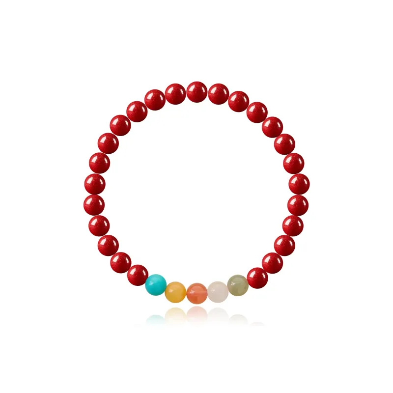 Moon Jewelry Reconstructed Cinnabar Bracelets Unisex-0