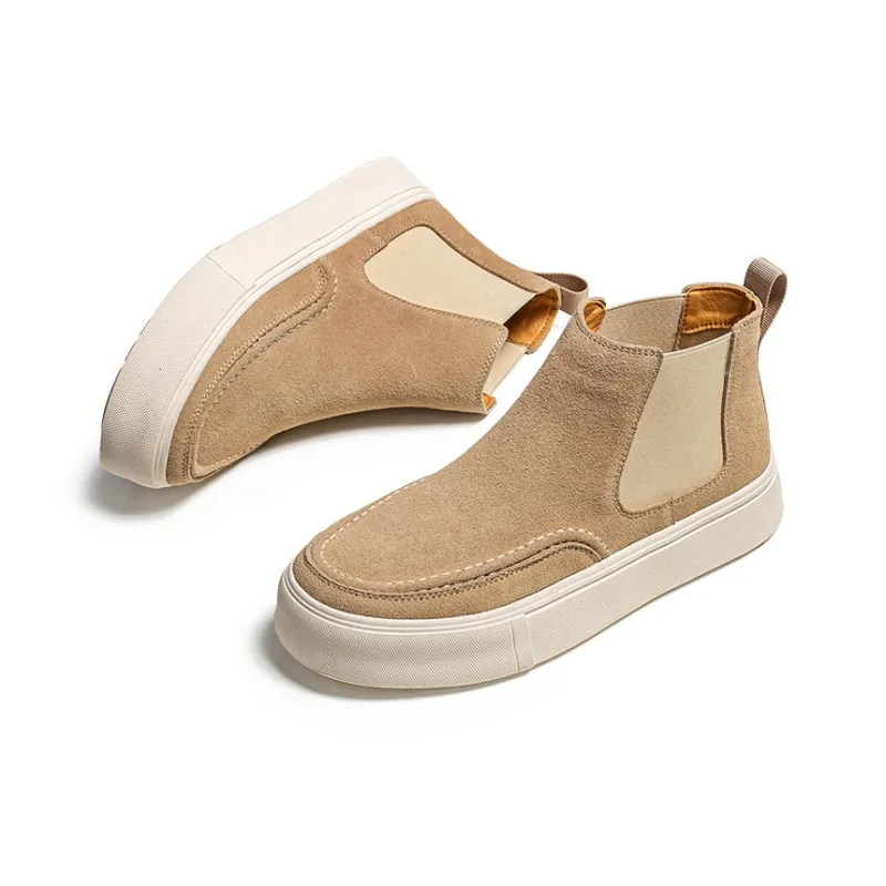 WEISHIBANGWEI Short Chelsea Boots Medium Heel Men's-33
