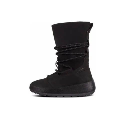 Ecco Warm Wear-Resistant Slip-Resistant Crew Snow Boots Women's Black
