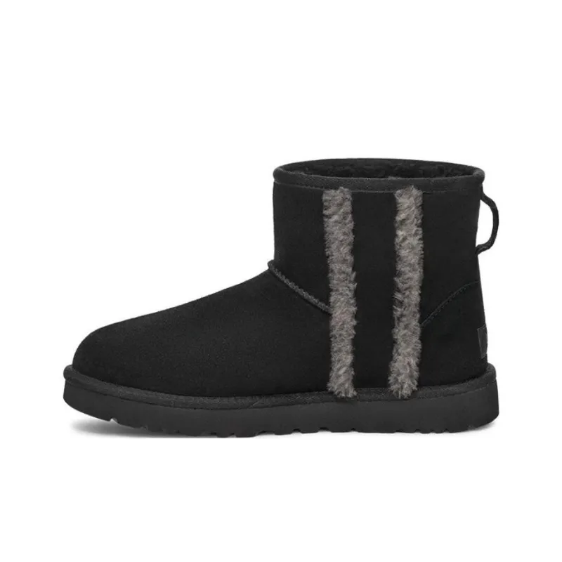 UGG Classic Mini Shearling Logo 'Black' Women's-0
