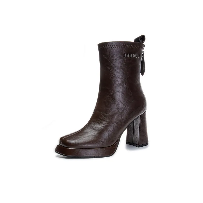 POOQ Ankle Boots Women's Black/Brown-1