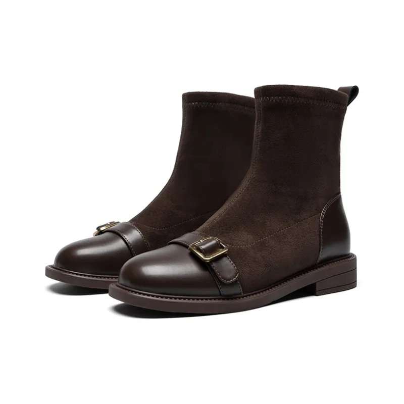 ZHR Ankle Boots Women's Black/Brown-7