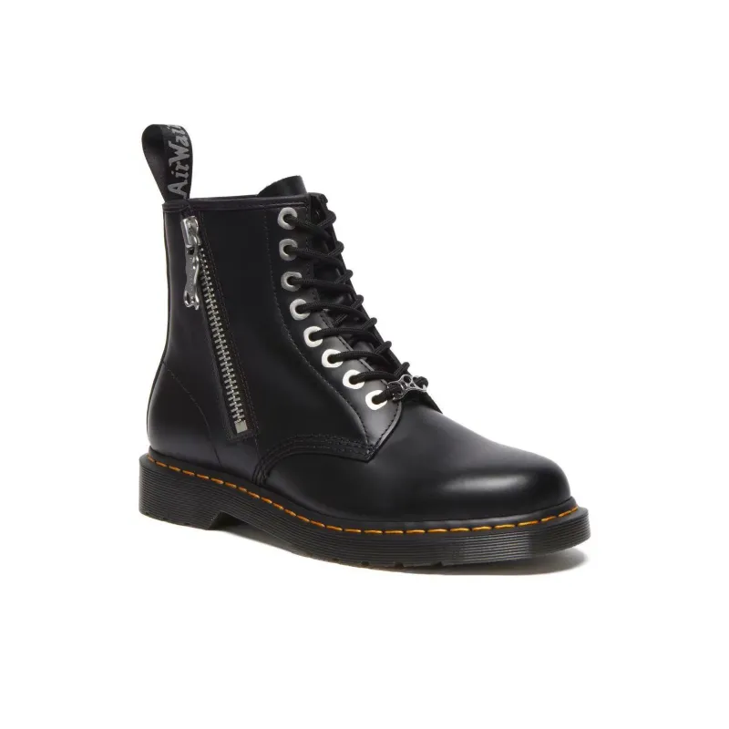 Dr.Martens 1460 Zip Black Polished Smooth Crew Martin Boot Unisex Black-2