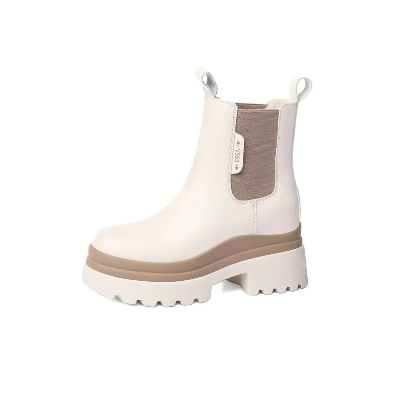 Golden Silk Rabbit Chelsea Boots 7cm Women's-6