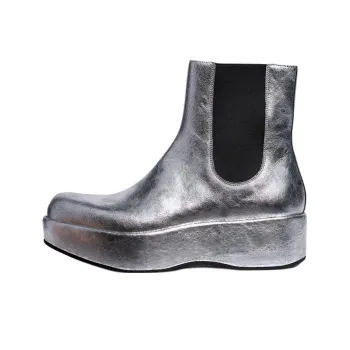 ZARA Short Chelsea Boots Men's Silver