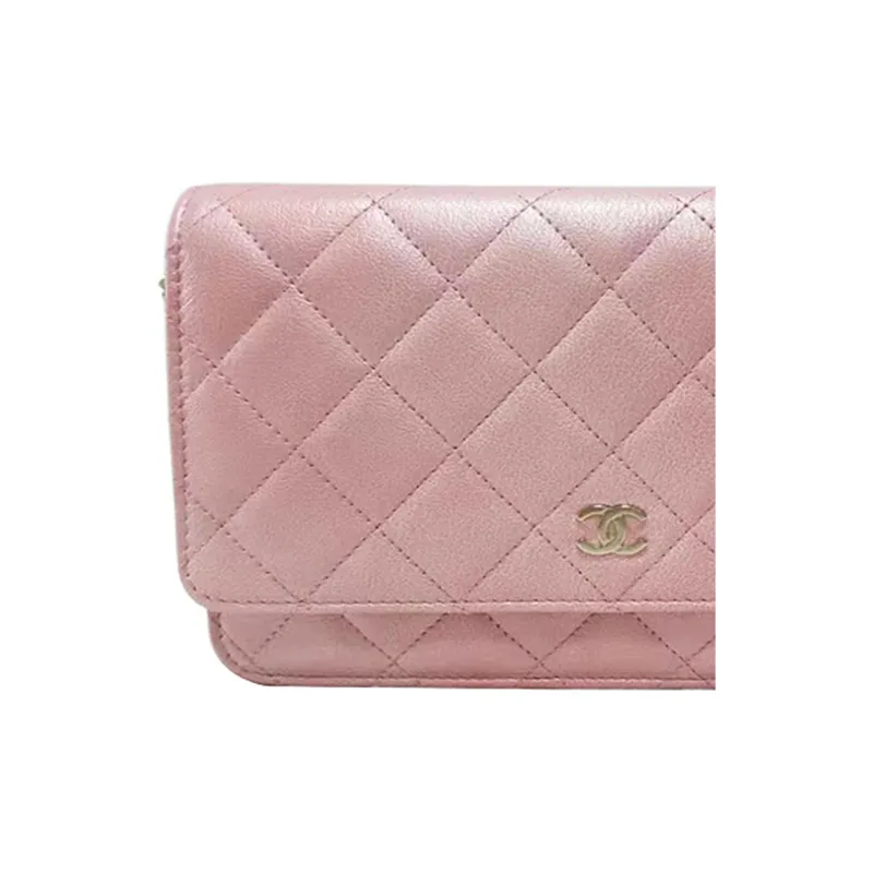 CHANEL WOC Goatskin Shoulder Bag Crossbody Bag Wallet Women's Pink-2