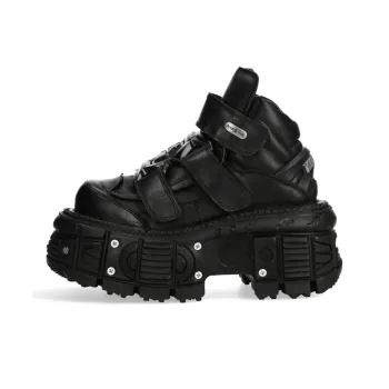 NEW ROCK Ankle Boots 6cm Unisex Black
