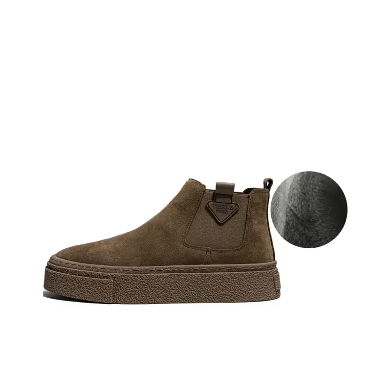 WEISHIBANGWEI Short Chelsea Boots Medium Heel Men's-12