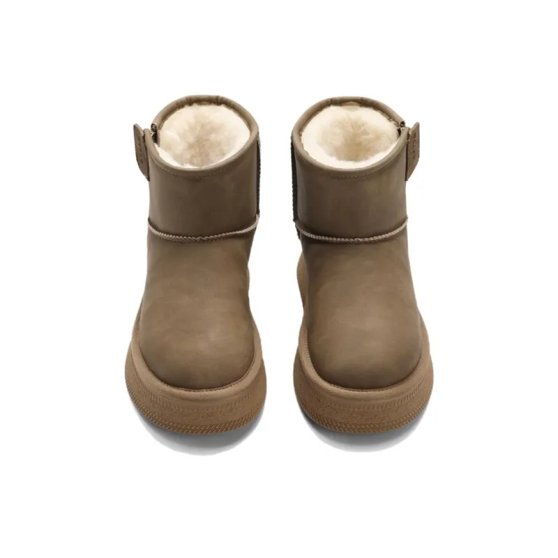 BELLE Warm Wear-Resistant Height Increasing Slip-Resistant 12cm Snow Boots Women's-3
