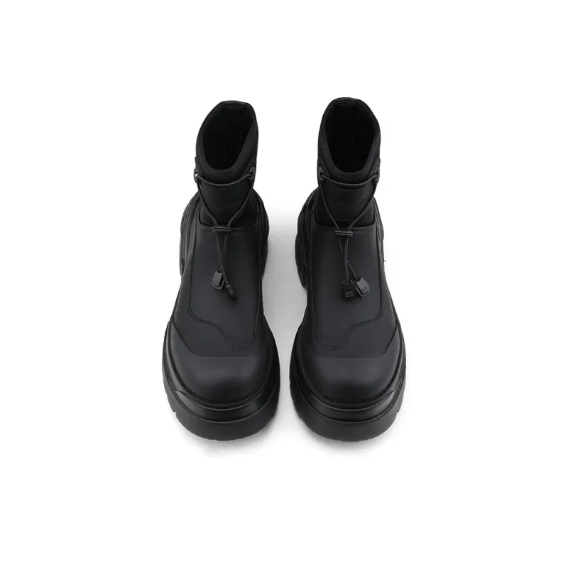 HANQIAORIJI Heavy Industry Series Ankle Boots 5cm Unisex Black-6