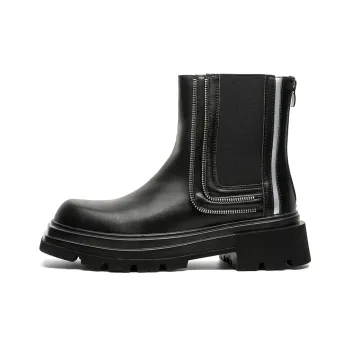 Beidouniao Short Chelsea Boots Men Black
