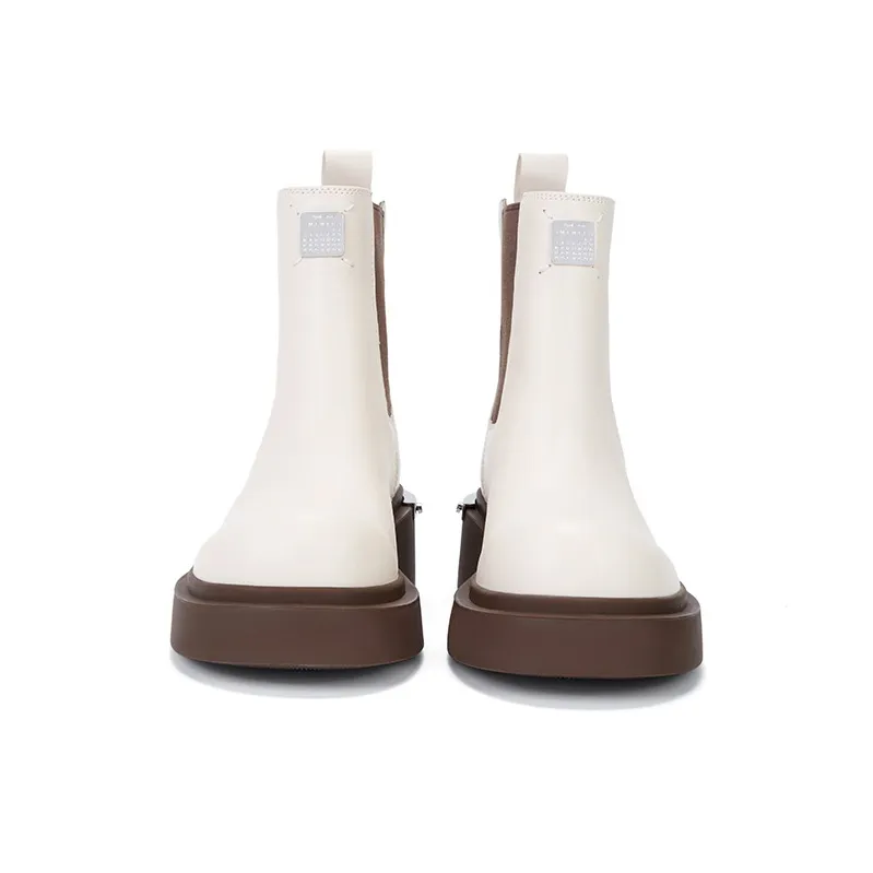 CHERYKALLY Chelsea Boots 5cm Women's Ecru-4