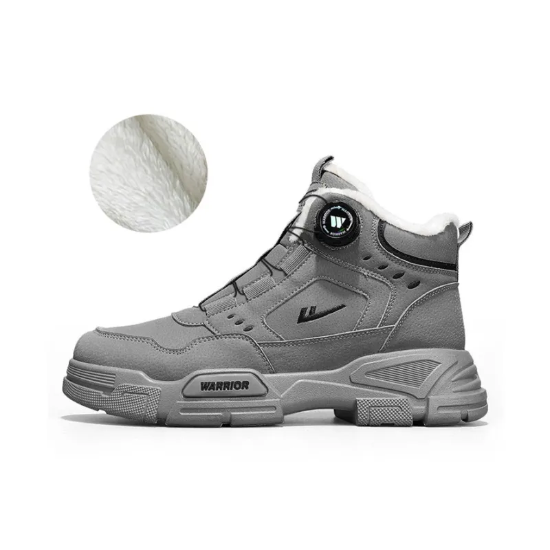 Warrior Short Mid Calf Martin Boot Unisex Gray-0