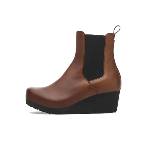 Birkenstock Ebba Series Short Chelsea Boots Women's Brown Black