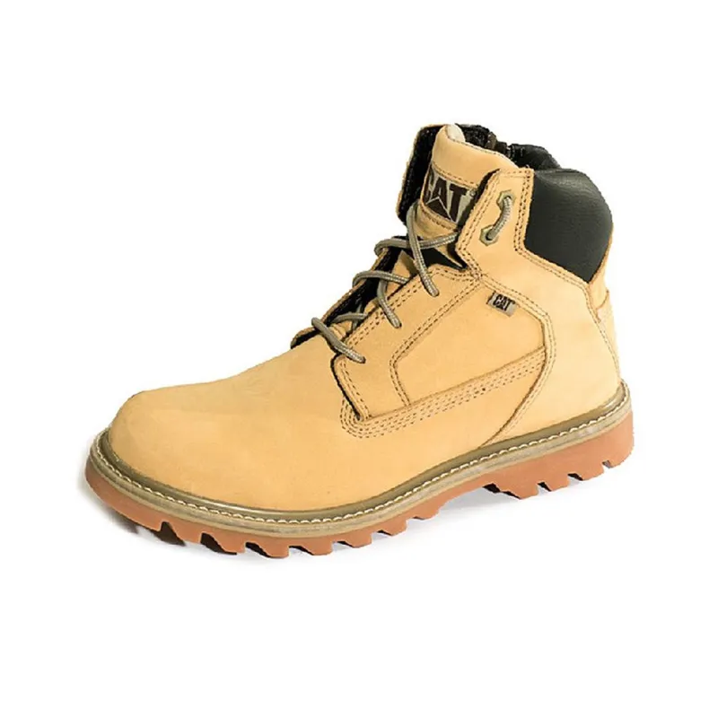 CAT Breathable Warm Wear Resistant Cushioning Slip Resistant Ankle Length Outdoor Boots Men's Yellow-1