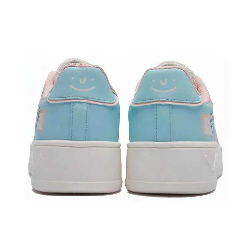 361° Deconstruction Slip Resistant Lightweight Breathable Low Top Skateboard Shoes Women's White Cyan-2