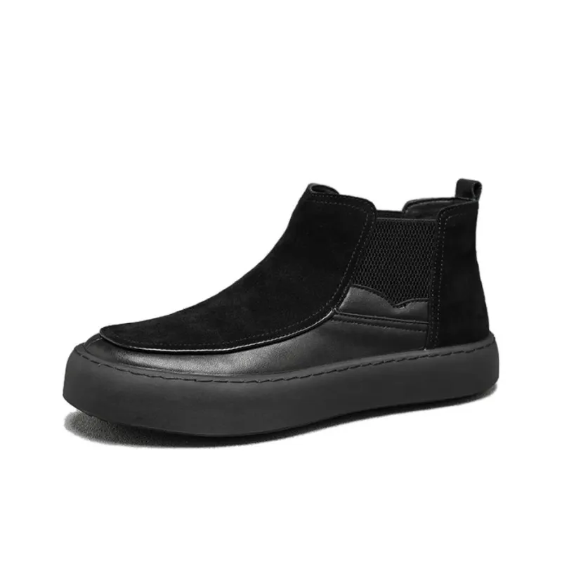 Mo Xu Short Chelsea Boots Men's Black-0