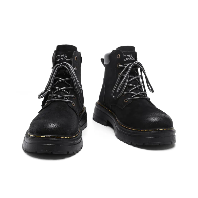 The Simpsons Martin Boots Men Black/Yellow Boots-9