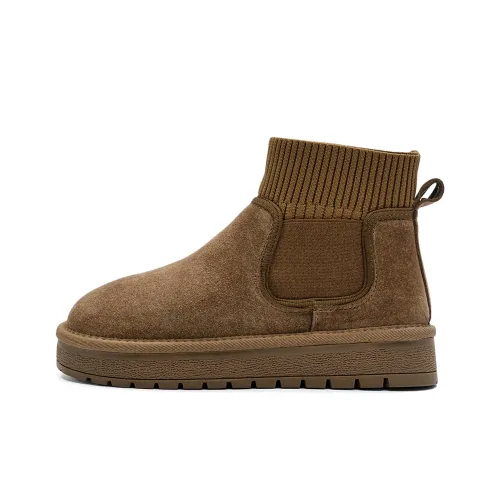 EBLAN Warm Ankle Length Snow Boots Women's Khaki