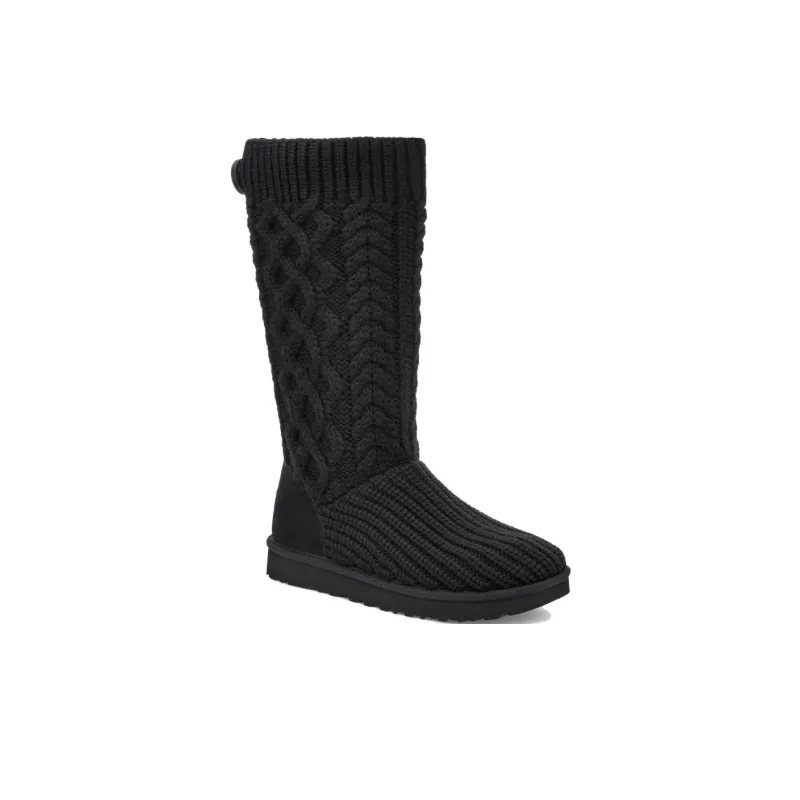 UGG Classic Cardi Cabled Knit Boot Black Women's-2