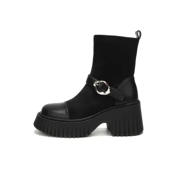 WEISHIBANGWEI Ankle Boots 7.5CM Women's Black