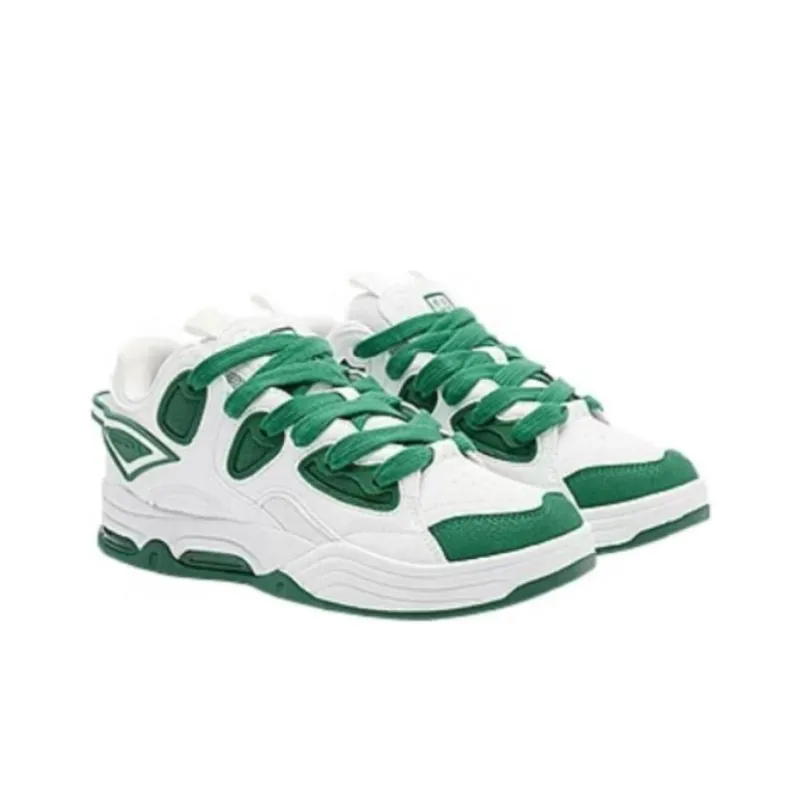 QIAODAN Non slip Lightweight Low Top Skateboard Shoes Men's White Green-3