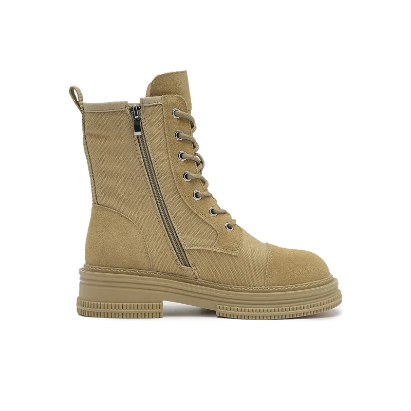 SMILEY Martin Boots Women's Khaki-1