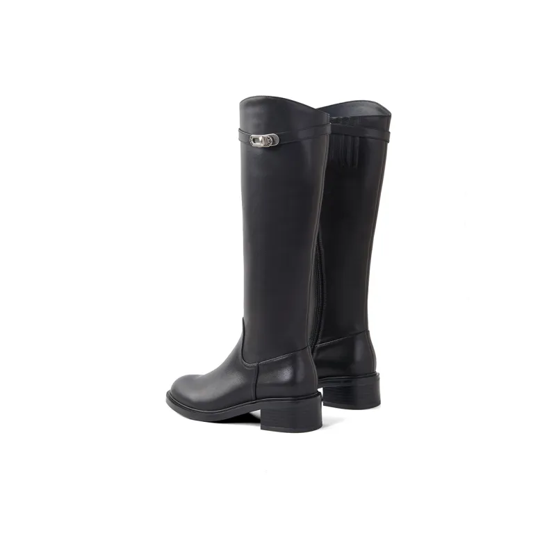 PT'SON Knee high Boots Women's Black-2