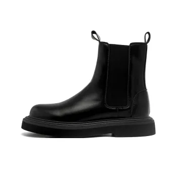 WEISHIBANGWEI Short Chelsea Boots Men's Black