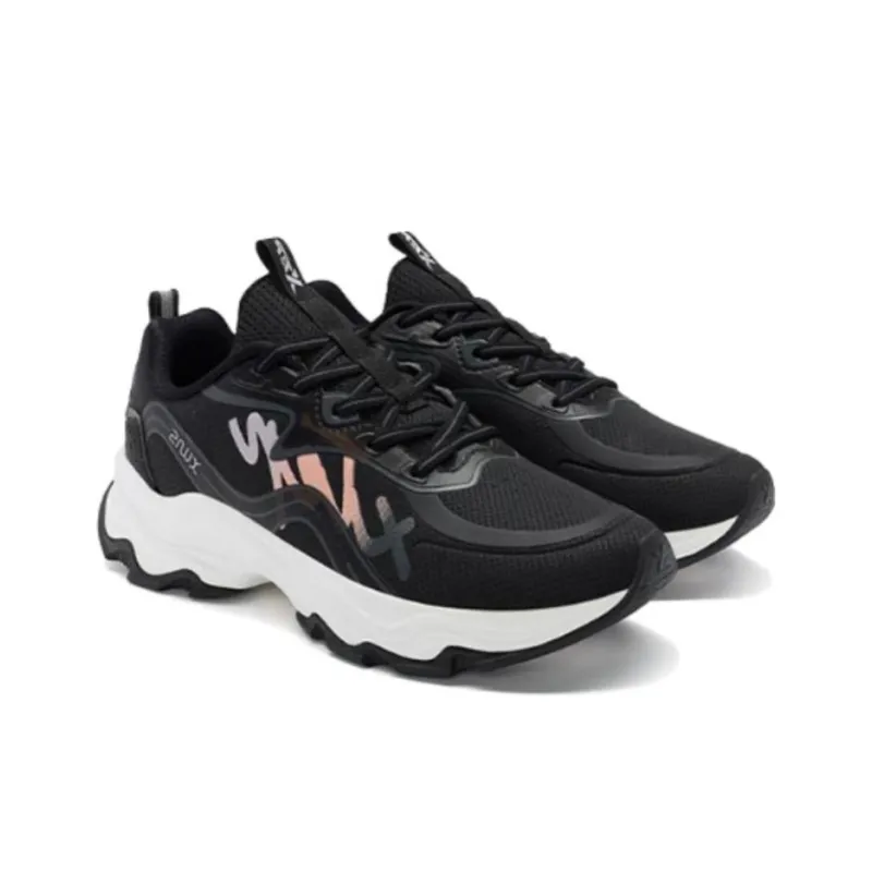 XTEP Man Dance Cushioning Wear Resistant Low Top Running Shoes Women's Black-3