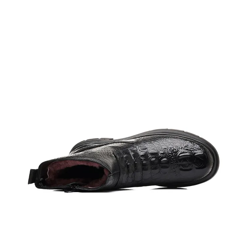 MODENGPAN Ankle Boots Men Black/Brown-3