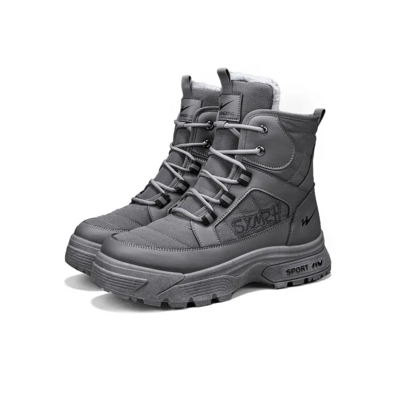 Binary Wear Resistant Cushioning Coverage Short Snow Boots Men's Gray-3
