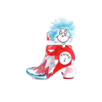 Dr Seuss x IRREGULAR CHOICE Up Up Up With A Fish Ankle Boots 6.7cm Women's Red White Blue