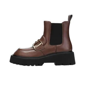 SATURDAY MODE Chelsea Boots Women's Red Brown/Black