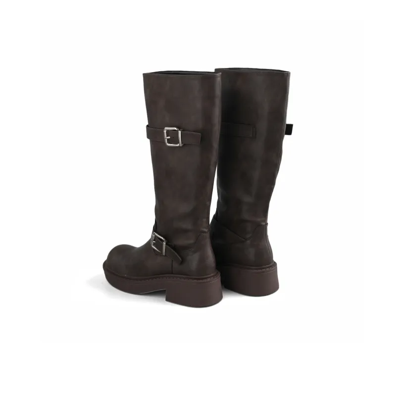 DOLIN COLLECTION Niche Square Buckle Vintage Long Shaft Boots Women's-7