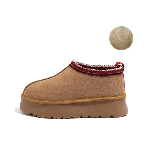 HUANQIU Warm Short Snow Boots Women's Camel