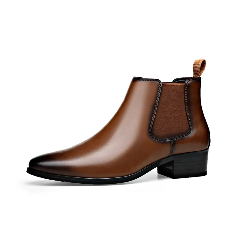 Romon Chelsea Boots Men Black Brown-5