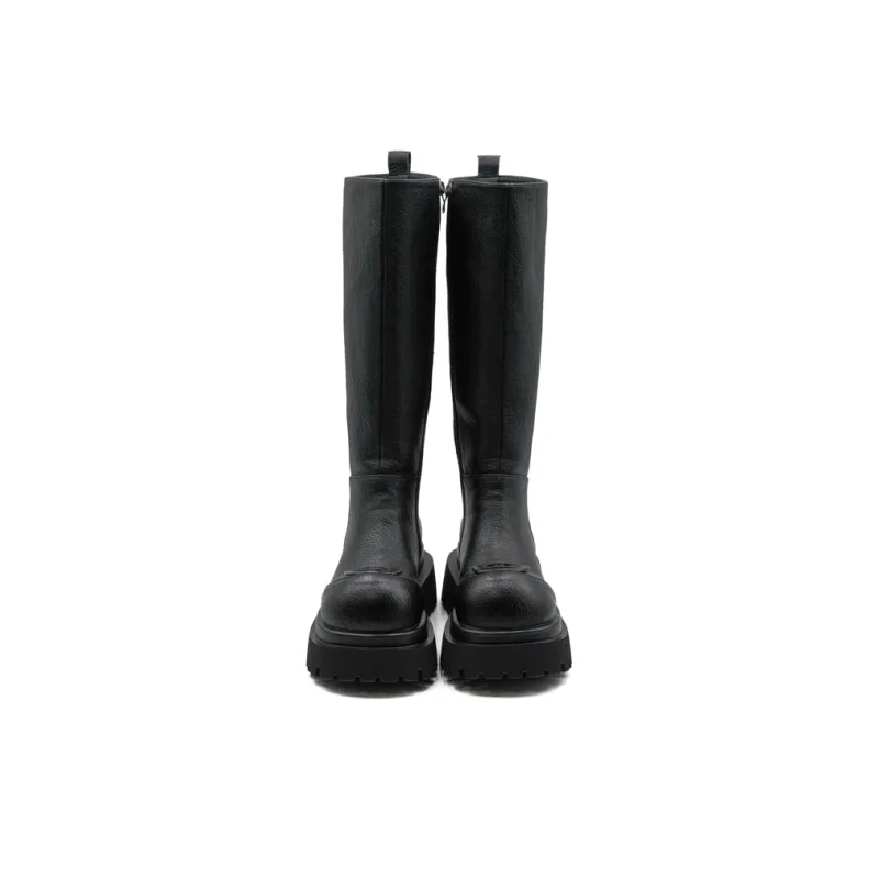 Little Sue Niche Design Trendy Versatile British Style Letter Hot Girl Slimming Knight Boots Knee-high Boots Women's-15