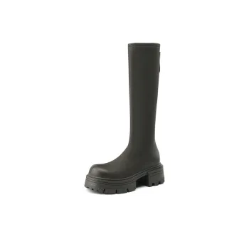 JOSINY Minimalist Style Versatile Fashion Apparel Boots Not Over The Knee Knight Boots Knee high Boots Women's Khaki