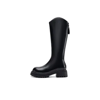 ZHR Knee high Boots Women's Black/Milk Tea/Brown
