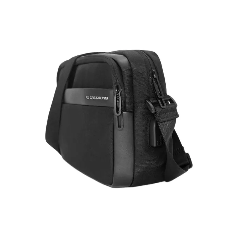 FX CREATIONS Polyester Crossbody Bag Shoulder Bag Medium Size Men's Black-1