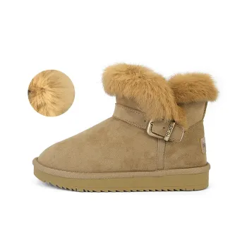 Warrior Warrior Warm Wear-Resistant Slip-Resistant Short Snow Boots Women's Khaki