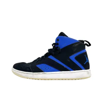 Jordan Flight Legend Anti-Slip Wear-Resistant Mid-Top Basketball Shoes Men's Black Blue