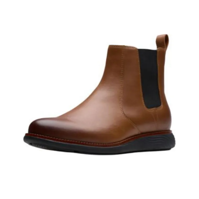Clarks Short Chelsea Boots 2.5cm Men's Brown-1